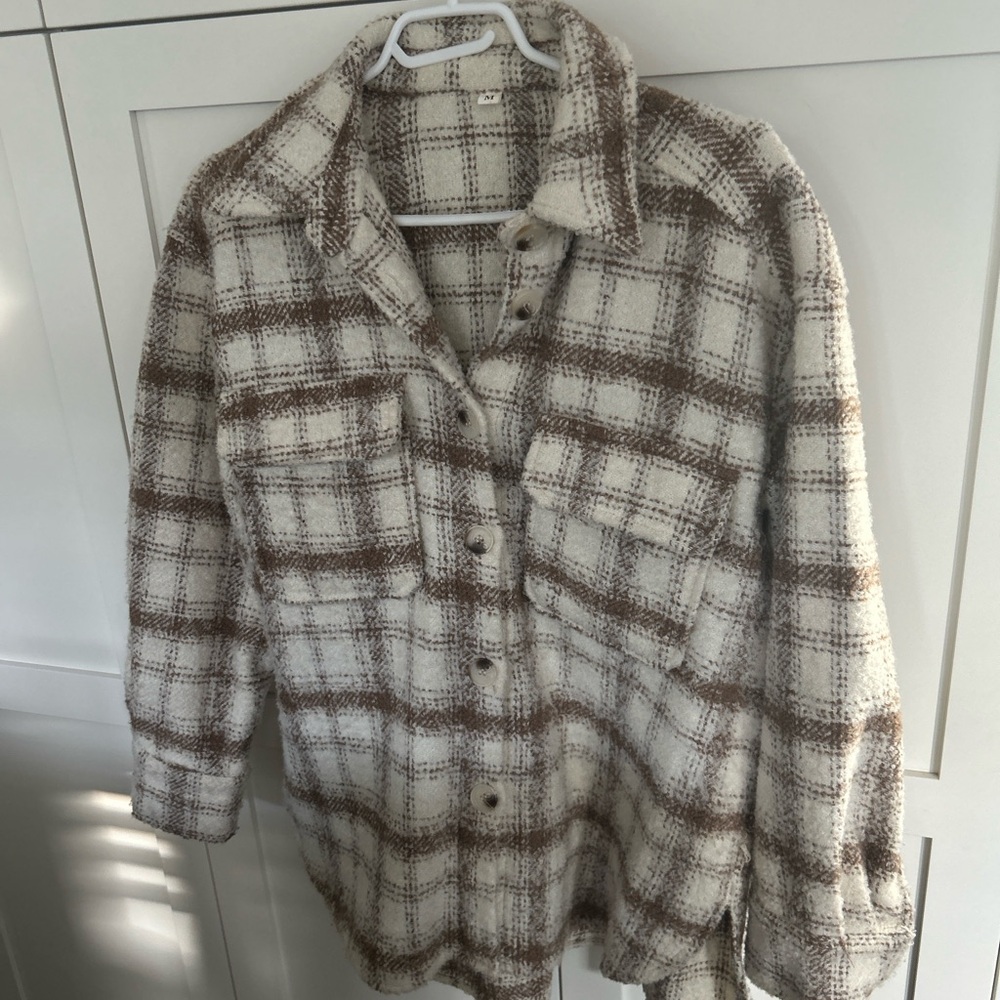 Brown and cream shacket